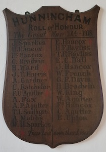 Hunningham Roll of Honour Plaque300