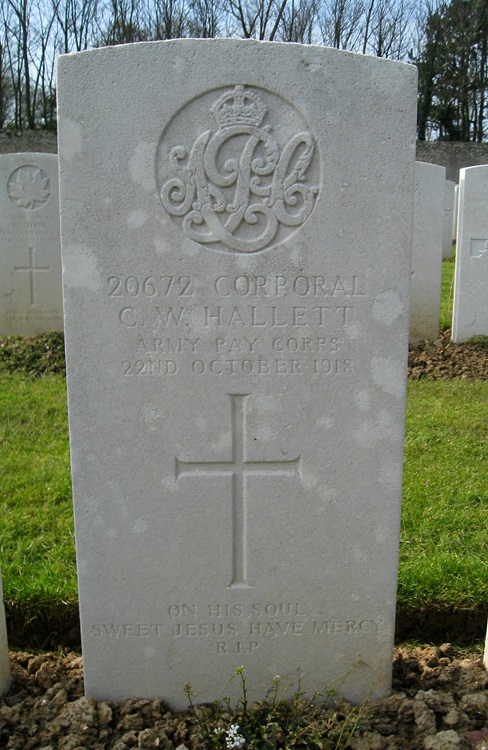 grave for cw hallett