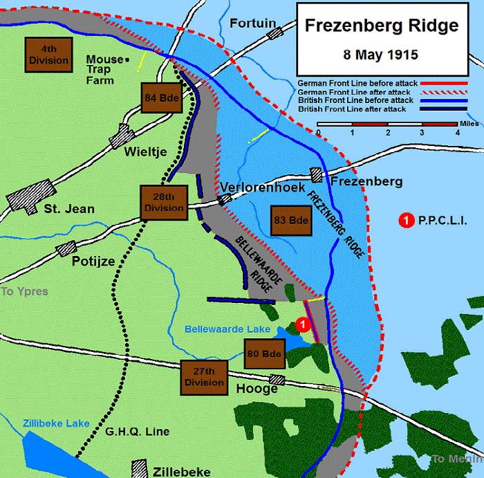 Map of Frezenberg Ridge